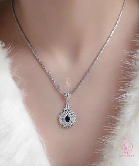 💎نیم ست جواهري یاقوت کبود مجلسی با طراحی زیبا نقره عیار ۹۲۵ با روکش طلاسفید‌‌ ‌‌ ‌‌ ‌‌ ‌‌ ‌‌‌‌