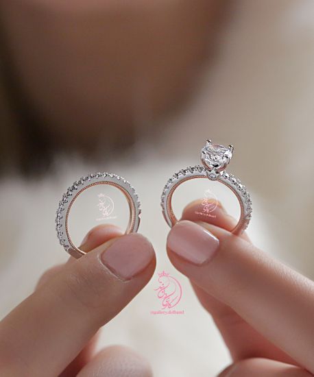 ‌‌ ‌💎حلقه و پشت حلقه جواهری با نگینهای زیرکونیا اتریشی نقره عیار ۹۲۵ با روکش طلا سفید ‌‌‌‌‌‌‌‌‌‌و طراحی جواهر منحصر به فرد در نقره و داخل رکاب ها رزگلد ‌