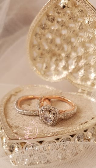 💍حلقه و پشت حلقه جواهری نقره عیار ۹۲۵ با روکش طلا سفید‌‌‌‌‌‌‌ و داخل رکاب رزگلد