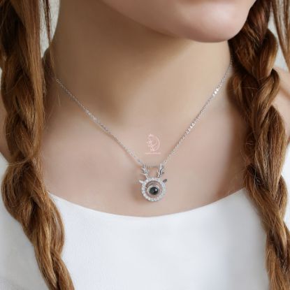 💍گردنبند جواهری طرح گوزن با آویز تلسکوپی 