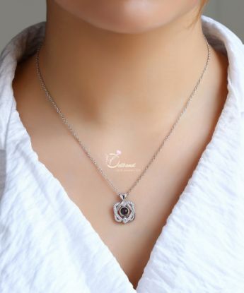 💍گردنبند جواهری دو قلب با آویز تلسکوپی 