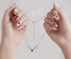 ‌‌💍گردنبند جواهری طرح گوزن با آویز تلسکوپی 