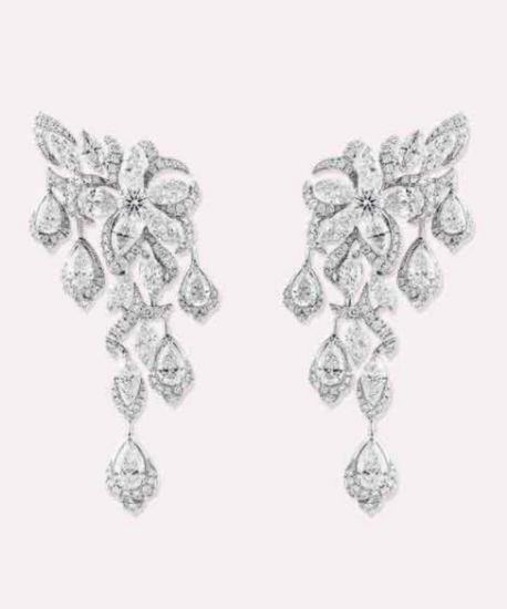 💍گوشواره جواهری لوکس ؛ لاله گوشی با طراحی ژورنالی بسیار خاص و زیبا نقره عیار 925 با روکش طلا سفید‌‌