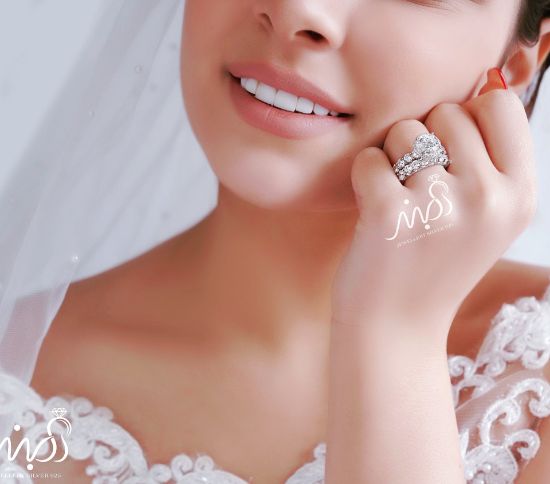 💍حلقه و پشت حلقه جواهری دورنگین آمریکایی ، نگین Round ؛ با طراحی خاص و زیبا نقره عیار 925 با روکش طلا سفید‌‌‌‌‌‌‌ ‌‌