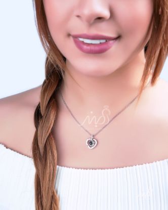 ‌‌💍گردنبند جواهری طرح قلب با آویز تلسکوپی 