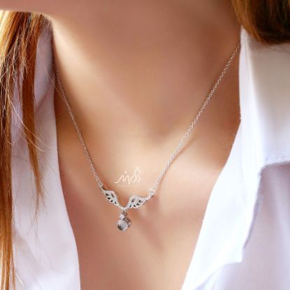‌‌💍گردنبند جواهری بال فرشته با آویز تلسکوپی  نقره عیار ۹۲۵ (G_3014)