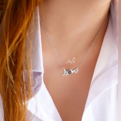💍گردنبند جواهری طرح Love با آویز تلسکوپی 