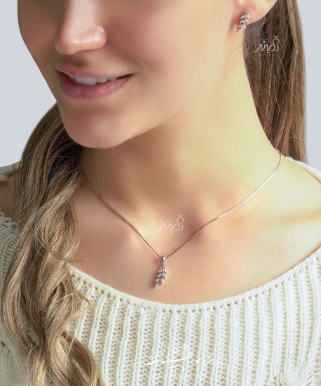 💍نیم ست خوشه گندم ظريف (آويز و گوشواره) ؛ نقره عیار ۹۲۵(N_4115)