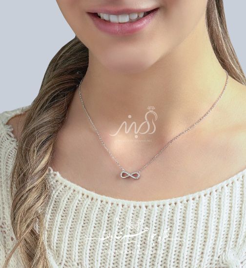 💍گردنبند طرح جواهر بي نهايت ؛ با طراحی زیبا و ظریف نقره عیار ۹۲۵ (G_3074)
