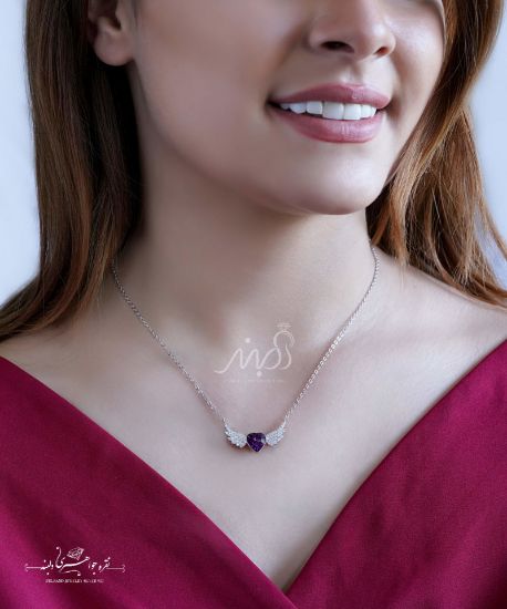 💍گردنبند قلب بالدار  ؛ با طراحی زیبا نقره عیار ۹۲۵ (G_3078)