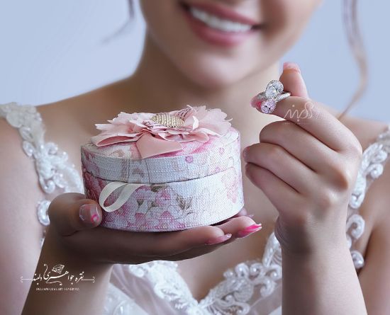 💍انگشتر جواهری لوکس اشک کوارتز با ترکیب دو رنگ ؛ با طراحی خاص و زیبا نقره عیار ۹۲۵ با روکش طلا سفید‌‌‌‌‌‌‌ ‌‌و رزگلد(R_1086)