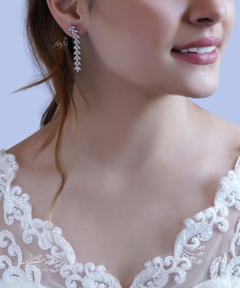 💍گوشواره جواهری ؛ نقره عیار ۹۲۵ (E_5000)	