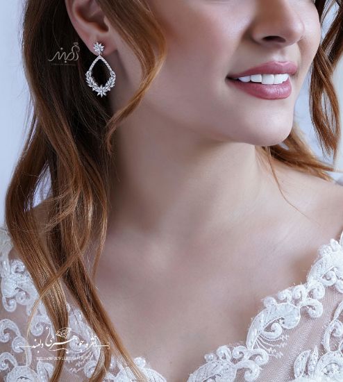 💍گوشواره جواهری  ؛ با طراحي زيبا نقره عیار ۹۲۵ (E_5016)