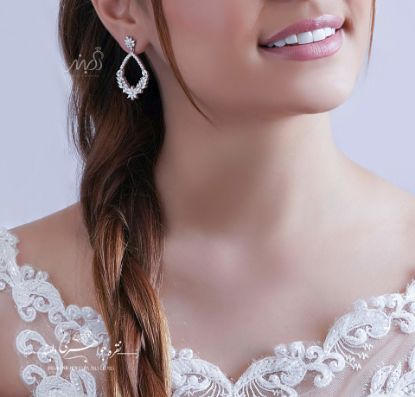 💍گوشواره جواهری ؛ با طراحي زيبا نقره عیار ۹۲۵ (E_5016)	