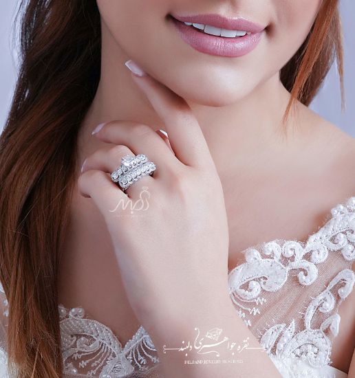 💍حلقه و پشت حلقه جواهری  نقره عیار ۹۲۵ (P_2031)