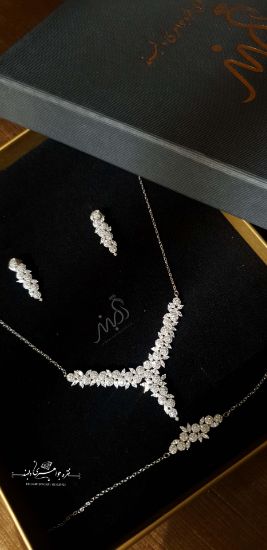 💍سرويس جواهری ميكروزنجيري(گردنبند ، گوشواره ، دستبند) نقره عیار ۹۲۵ (S_6014)‌‌‌‌‌‌ ‌
