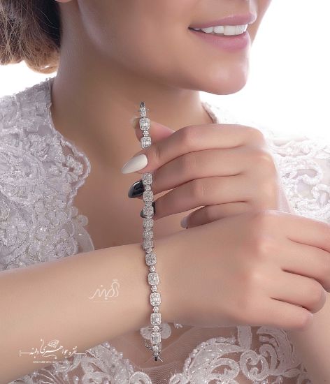 💍دستبند جواهری لوکس نقره عیار 925 با قفل جواهری(D_7026)