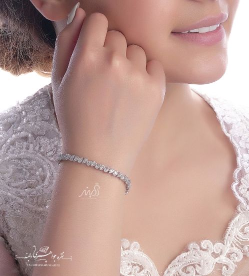 💍دستبند جواهری لوکس نقره عیار 925 با قفل جواهری(D_7028)