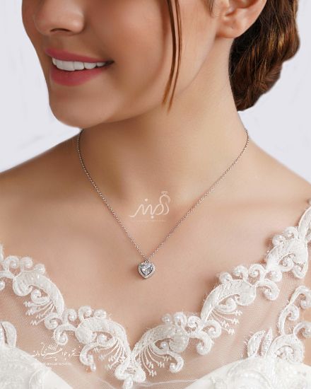 💍گردنبند جواهری پرطرفدار نگین Heart ؛ با طراحی زیبا و خاص نقره عیار 925 (G_3101)