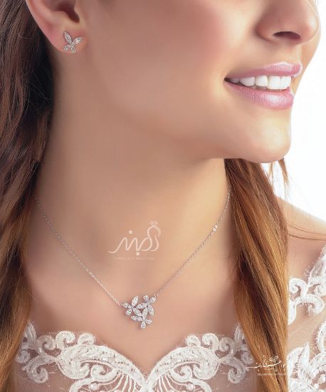 💍نیم ست جواهری ظریف زیبا و خاص گل ؛ نقره عیار ۹۲۵ (N_4102)