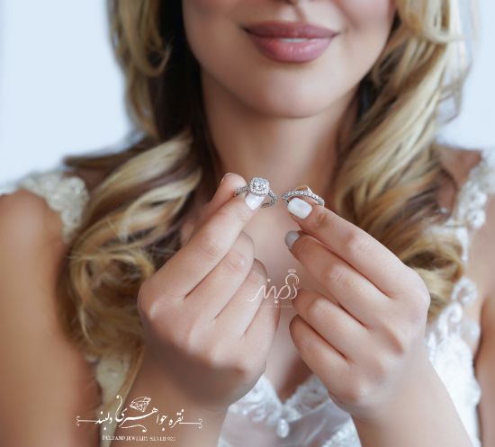 ‌‌💍 حلقه و پشت حلقه جواهری نگین کوسنی ( Cushion_cut) ؛ با طراحی Verragio نقره عیار 925(P_2039)