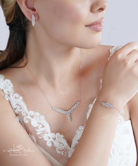 💍سرويس جواهری ميكروزنجيري(گردنبند ، گوشواره ، دستبند) نقره عیار ۹۲۵ (S_6014)‌‌‌‌‌‌ ‌	