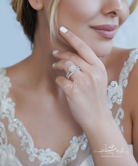 ‌‌💍 حلقه و پشت حلقه جواهری نگین کوسنی ( Cushion_cut) ؛ با طراحی Verragio نقره عیار 925 با روکش طلا سفید‌‌‌‌‌‌‌ ‌‌و رزگلد ‌‌	