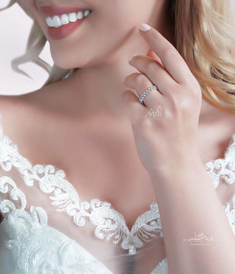 💍انگشتر جواهری پرنس 2 رج ؛ نقره عیار 925(R_1126)