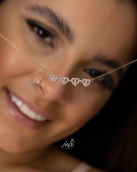 💍گردنبند مگنتی رزگلد شبدر چهار برگ قلب (bg3000) ‌‌‌‌