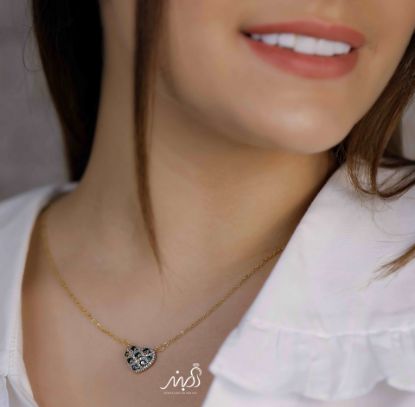💍گردنبند قلب با نگینهای زمردی با طراحی زیبا (bg3008) ‌‌‌‌	