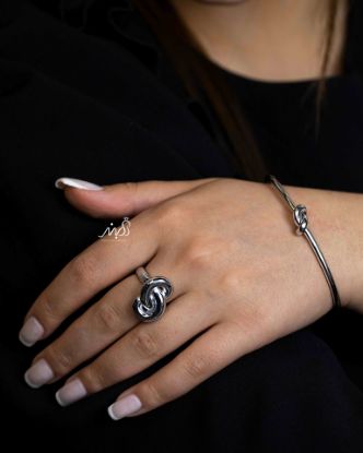 💍انگشتر گره ای نقره ای  با طراحي زيبا (br1016)