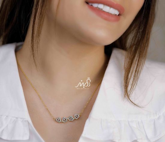 💍گردنبند مگنتی طلایی شبدر چهار برگ قلب (bg3014) ‌‌‌‌
