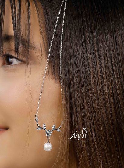 💍گردنبند گل و مروارید زیبا و خاص نقره عیار ۹۲۵ (G_3140)‌‌‌‌‌‌
