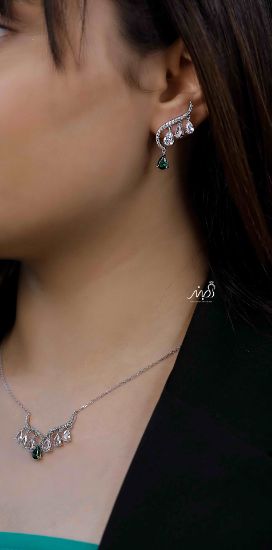 💍نیم ست جواهری خاص و زیبا ، نقره عیار ۹۲۵(N_4171)