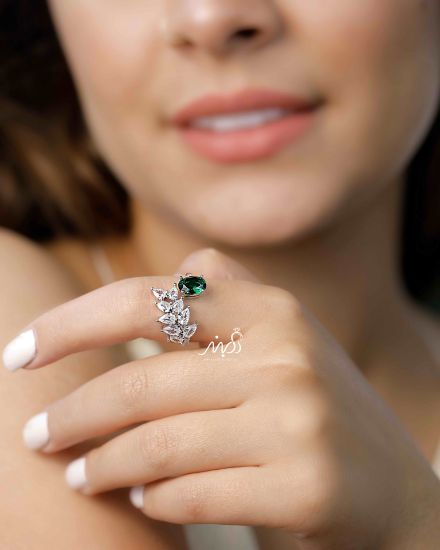 💍انگشتر جواهری بسیار خاص و زیبا؛ نقره عیار 925(R_1145)