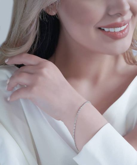 💍 دستبند خاویاری ؛ با طراحی زیبا نقره عیار 925 (D_7049)