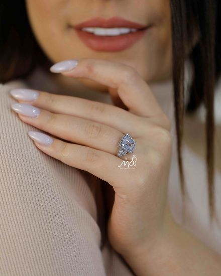 💍انگشتر جواهری خاص و زیبا؛ نقره عیار 925(R_1148)