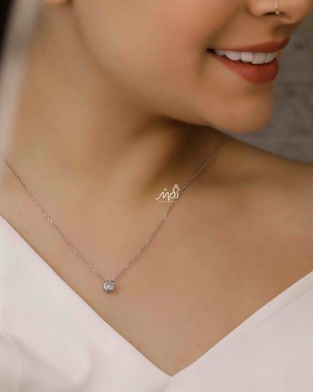 💍گردنبند تک نگین خاص و زیبا ، نقره عیار ۹۲۵ (G_3179)‌‌‌‌‌‌