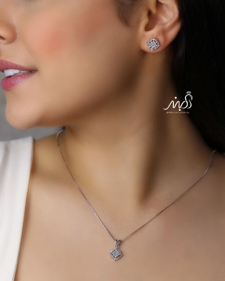 تصویر  💍نیم ست ظریف (آويز ، گوشواره ) خاص و زیبا ، نقره عیار ۹۲۵(N_4262)