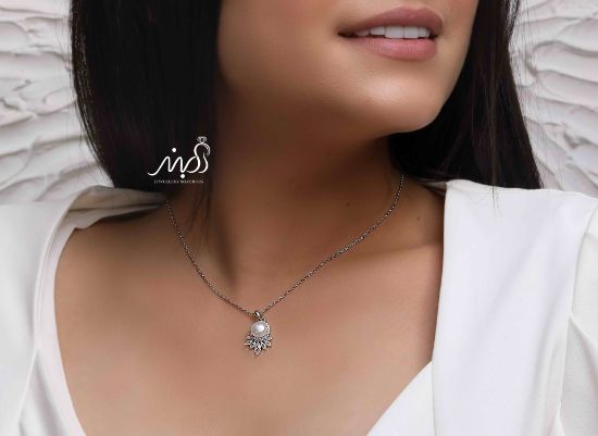 💍گردنبند مرواريدي  خاص و زیبا ، نقره عیار ۹۲۵ (G_3199)‌‌‌‌‌‌