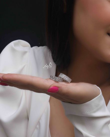 💍حلقه و پشت حلقه جواهری ، خاص و زیبا نقره عیار 925(P_2042)