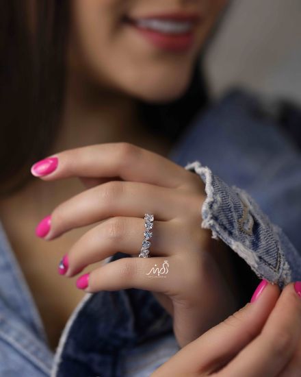 💍انگشتر جواهری با نگين هاي قلب خاص و زیبا؛ نقره عیار 925(R_1160) 