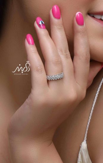 💍حلقه جواهری پرنس سه رج- ظریف و زیبا نقره عیار 925(R_1170)