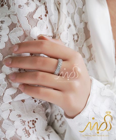 💍حلقه جواهری پرنس سه رج- ظریف و زیبا نقره عیار 925(R_1170)	