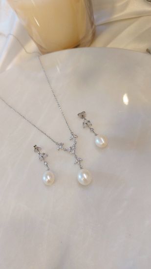 تصویر  💍نیم ست لاکچری با مرواريد  خاص و زیبا ، نقره عیار ۹۲۵(N_4301)