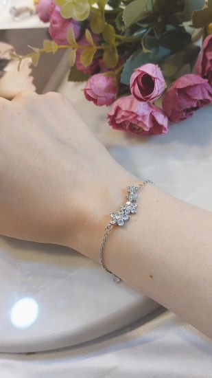 تصویر  💍دستبند گل خاص و زیبا نقره عیار 925 ( D_7076)