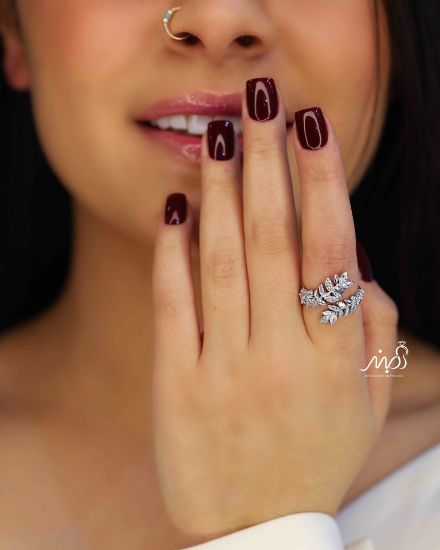 💍انگشتر جواهری پرطرفدار طرح خوشه گندم ؛ با طراحی جذاب و زیبا نقره عیار ۹۲۵ (R_1109)	