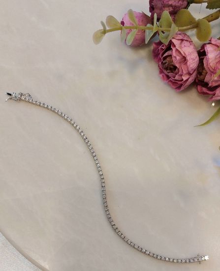 تصویر  💍دستبند جواهری تنیسی 2.5 میلی خاص و زیبا ، نقره عیار 925 (D_7116)