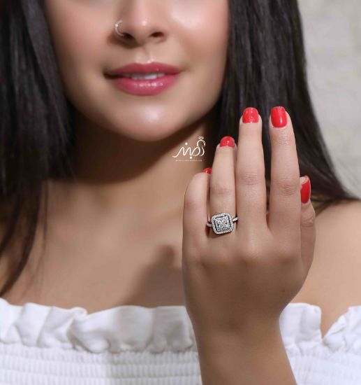 💍انگشتر جواهري خاص و زیبا؛ نقره عیار 925(R_1205)