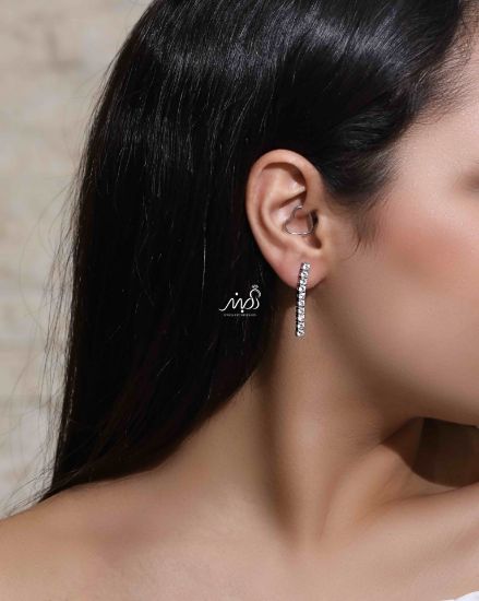 💍گوشواره جواهری تنیسی  ؛ با طراحي زيبا نقره عیار 925 (E_5036)	